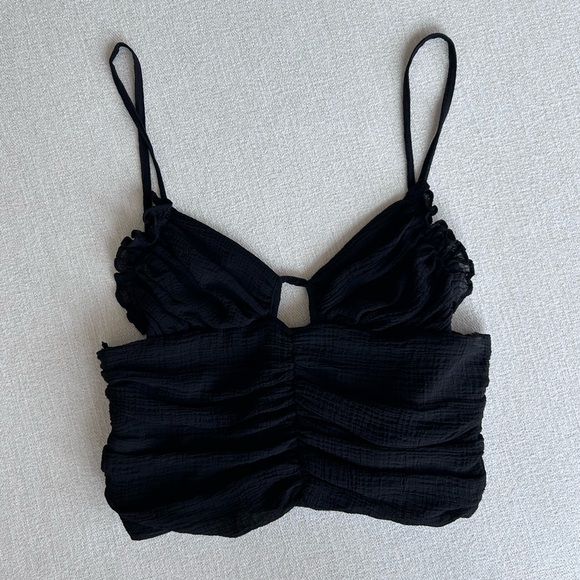 Zara Black Ruffle Camisole - Picture 2 of 4